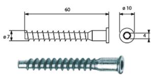 Винт ъгл. сглобка 7х60 030466