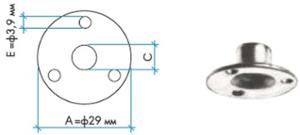 Кръгла метална планка с 3 отвора d=30 M10 030