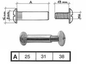 Свързващ болт  6х13 за ПДЧ до 31мм 130674