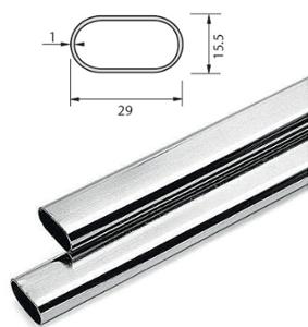 Лост за гардероб хром овал 1м.МАСО 400762