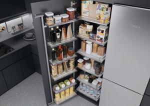 К-т колона TANDEM III, H1700мм за шкаф 600мм кошници ARENAplus Classic 2х6бр бяло/хром Kessebohmer