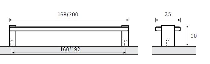 Дръжка Itala 192мм черна фант/никел 9113547HETTICH