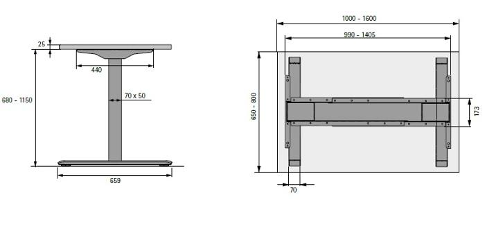 Oснови за маса Change Top Desk support sets, черен 9277886 HETTICH с подарък плот по избор 