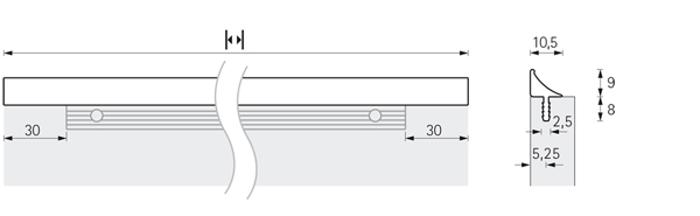 Дръжка RIAZA L295 Алуминий 9208097 HETTICH