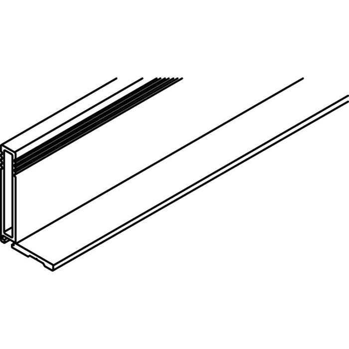 Дръжка - кант анодизиран алуминий  за винтов монтаж с канал за четка 2.50м. 055.3140.250 HAWA