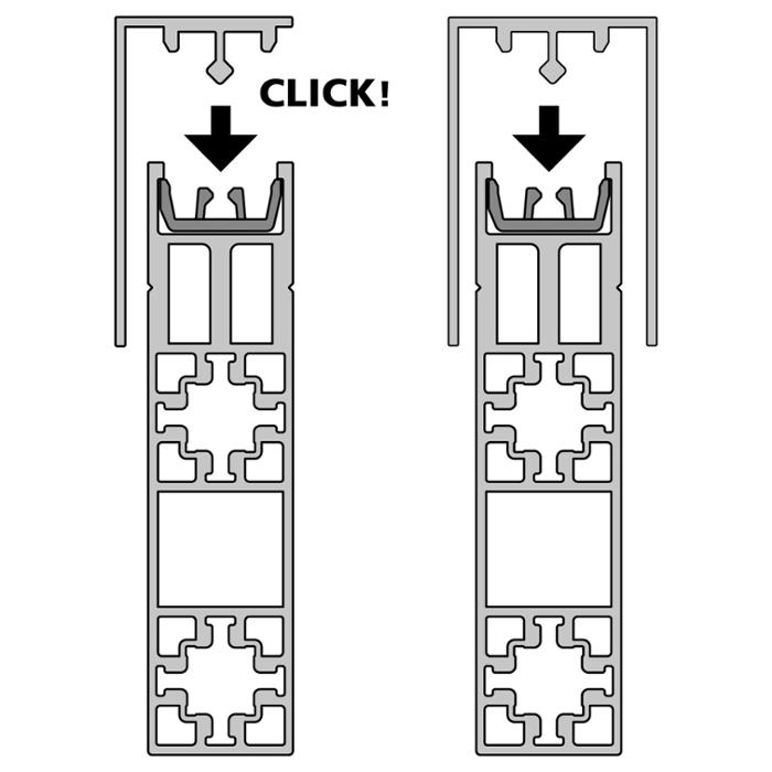 CADRO щипка за покривни профили AVT YOU, черен цвят, 9304915 HETTICH