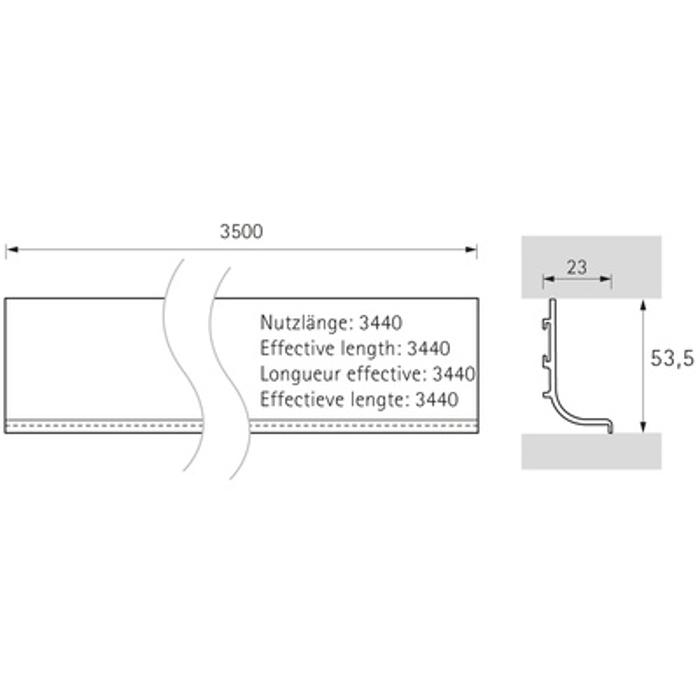 Дръжка Canis L-PROFIL черен мат L3500 9266104 HETTICH