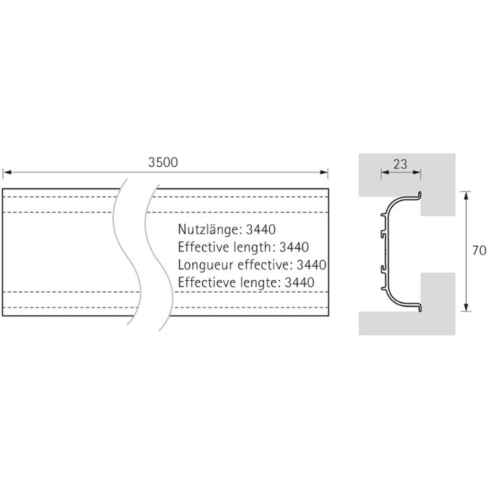 Дръжка Canis C-PROFIL черен мат L3500 9266132 HETTICH