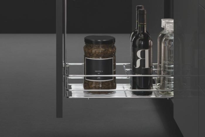 Изт.кошница за бутилки  за шкаф 30см част.изтеглян плавно затваряне NEWИзт.кошница за бутилки за шкаф 30см част.изтеглян плавно затваряне с ляв+ десен водач NEW