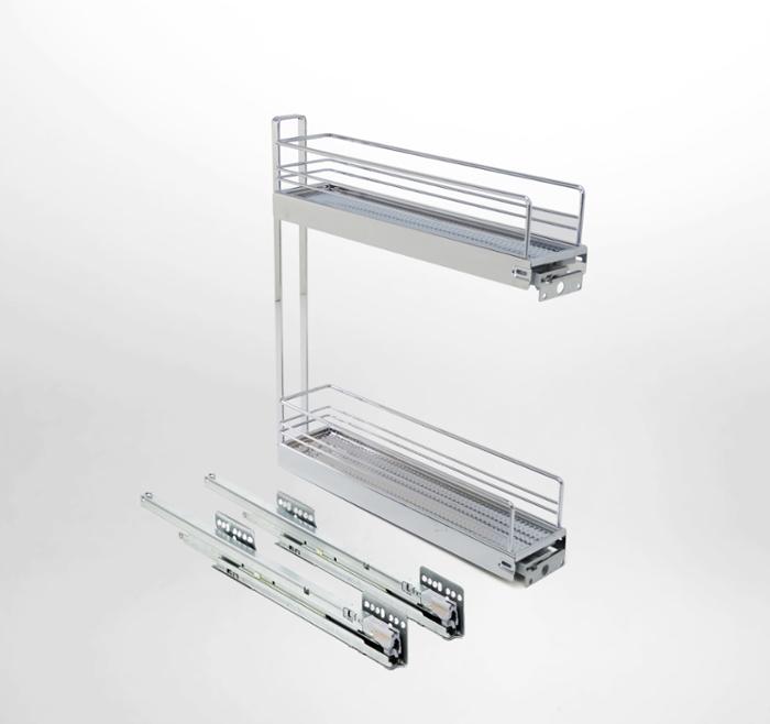 Изт. кошница №15 за шкаф 150мм за долен ред с пълно изтегляне и плавно затваряне хром 21840005 