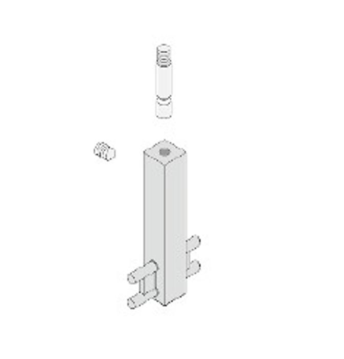 Средна конзола за правоъгълен лост 30х10мм цвят кафяво-сив метал