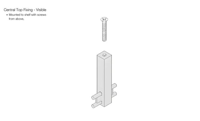 Средна конзола за правоъгълен лост 30х10мм цвят кафяво-сив метал