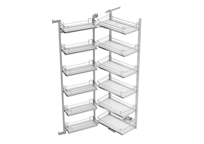 К-т колона TANDEM III, H1700мм за шкаф 600мм кошници ARENAplus Classic 2х6бр бяло/хром Kessebohmer