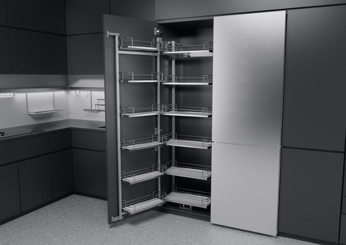 К-т колона TANDEM III, H1700мм за шкаф 600мм кошници ARENAplus Classic 2х6бр бяло/хром Kessebohmer