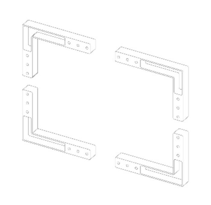 К-т сглобки и болтове за 1 врата за  алум.профил 21х30мм за профил без дръжка