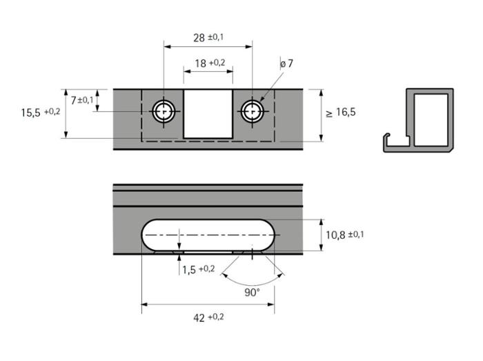 Панта SENSYS черен обсидиан за алум.профил до 32мм ПК 9091224 HETTICH