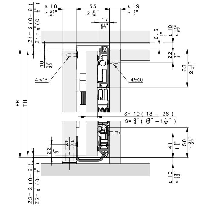 Concepta III конектор 55мм L560мм,  31005 HAWA