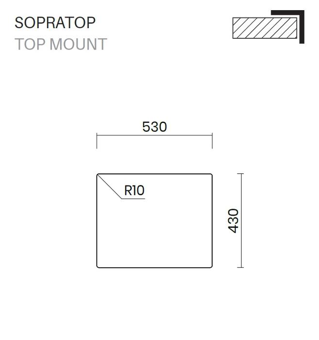 Мивка ADRIA за шкаф 600мм