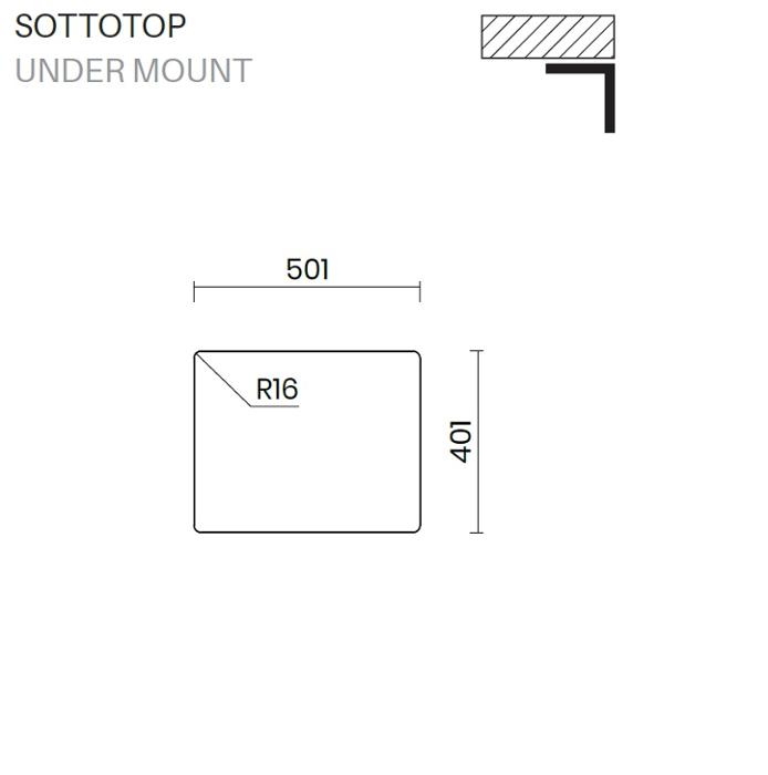 Мивка ADRIA за шкаф 600мм