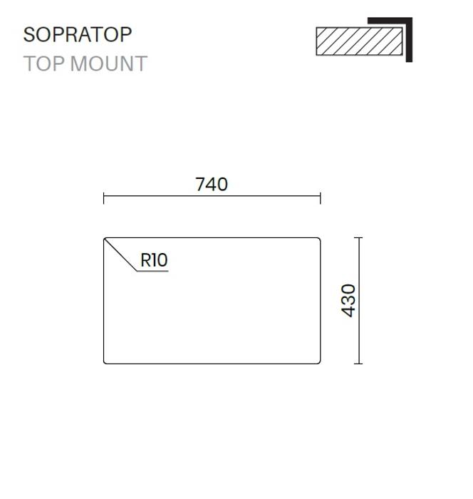 Мивка ADRIA за шкаф 800мм