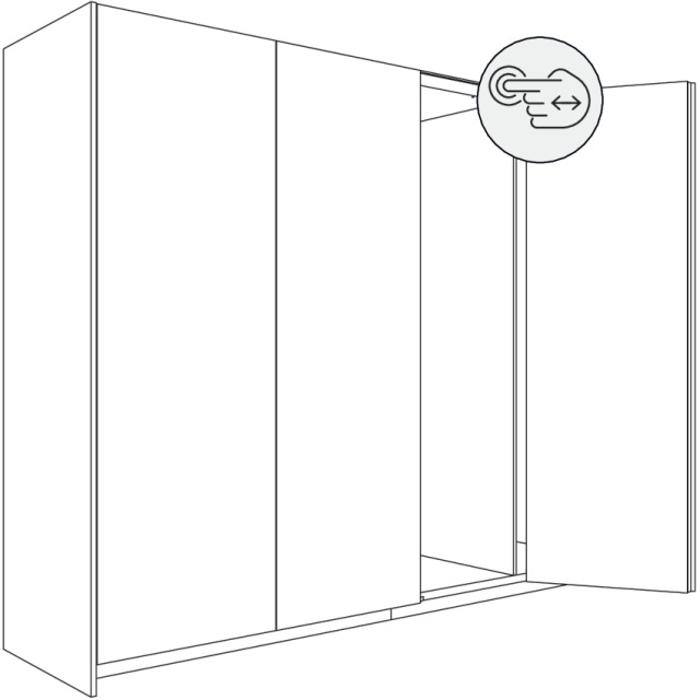 10.03.20.0022 Folding Concepta III 25 Push, 2 врати (4 крила лява+дясна) 1900-2700 мм